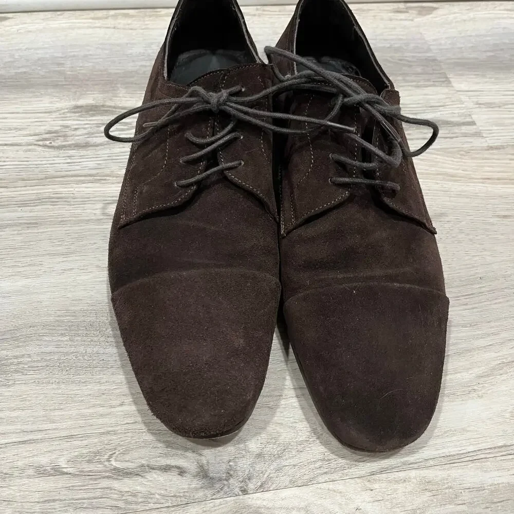 Bruno Magli Martico Brown Suede Leather Oxford Dress Shoes Mens Size 7
